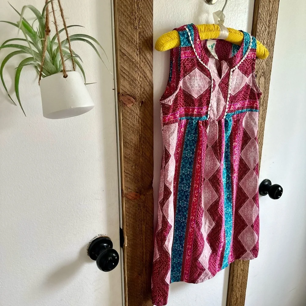 Lily Bleu Boutique Boho Sleeveless Mixed Media Tassel Girls 12 Dress - Picture 4 of 15